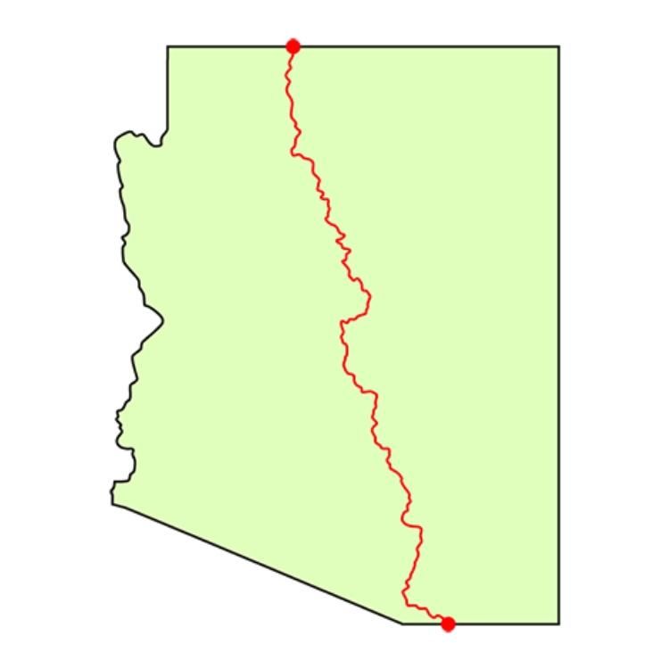 خريطة أريزونا الوطنية ذات المناظر الخلابة