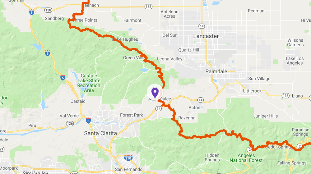 Biker Heaven - Harta traseelor ​​Pacific Crest Hikes