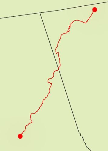 pinhoti ट्रेल मानचित्र