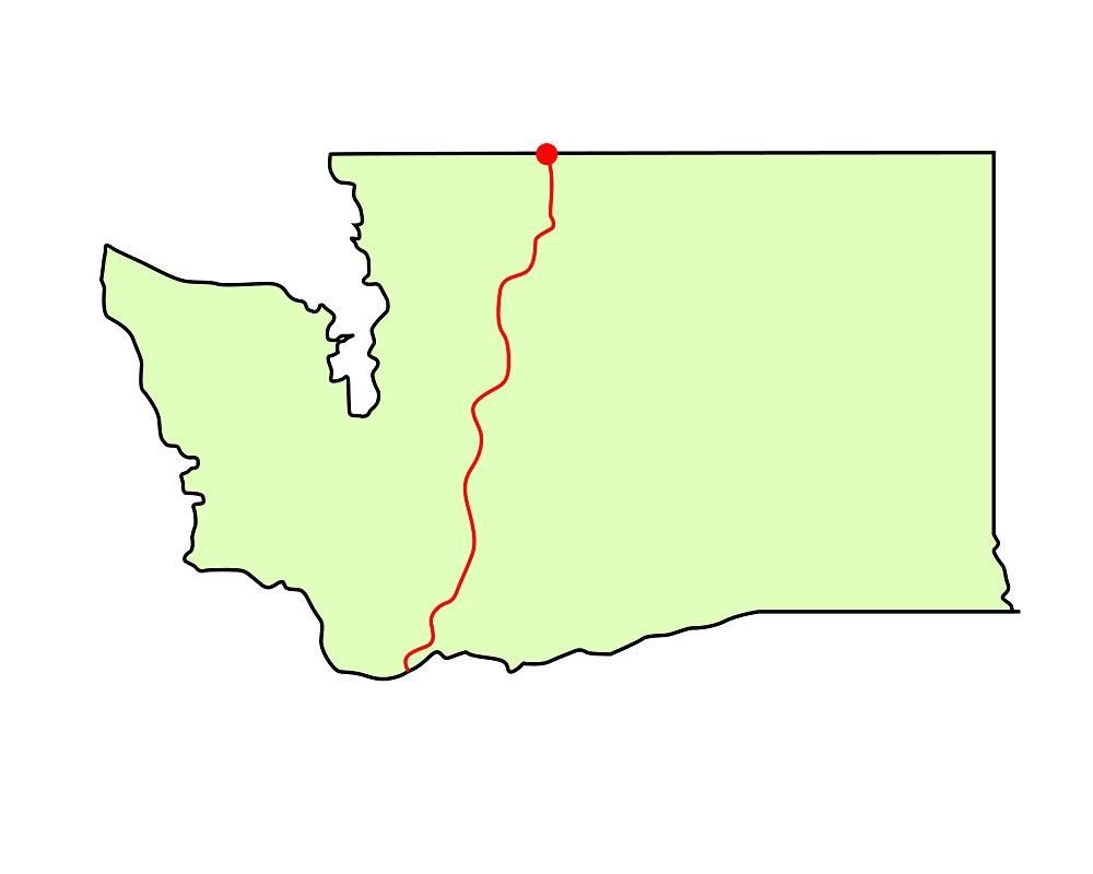 Vašingtona karte Pacific Crest Trail