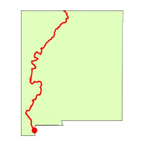 zemljevid poti celinskih delitev - nova Mehika