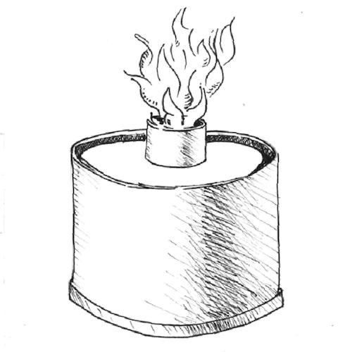 poêle à alcool flamme verticale diy soda peut dessin de conception
