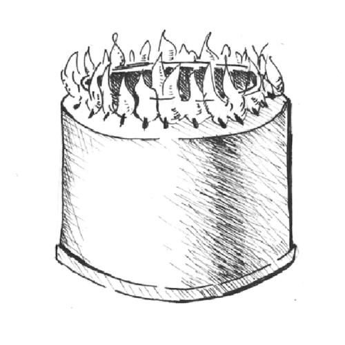 estufa de alcohol quemador lateral bricolaje lata de refresco dibujo de diseño