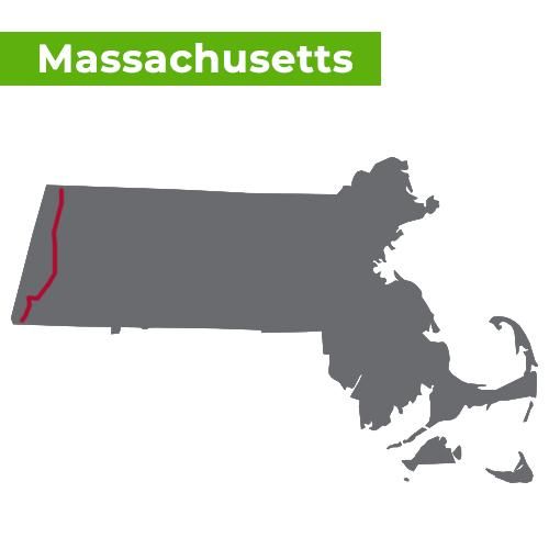 Carte des sentiers des Appalaches, Massachusetts