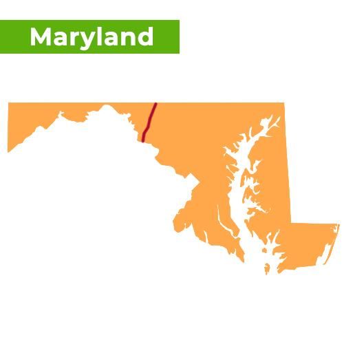 Аппалачская тропа на карте Мэриленда