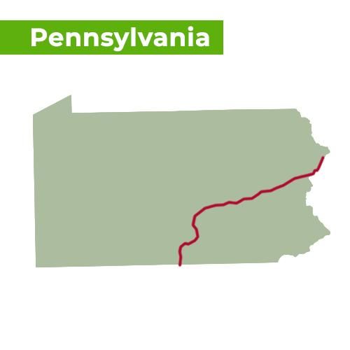 appalachian پگڈنڈی کا نقشہ پنسلوانیا