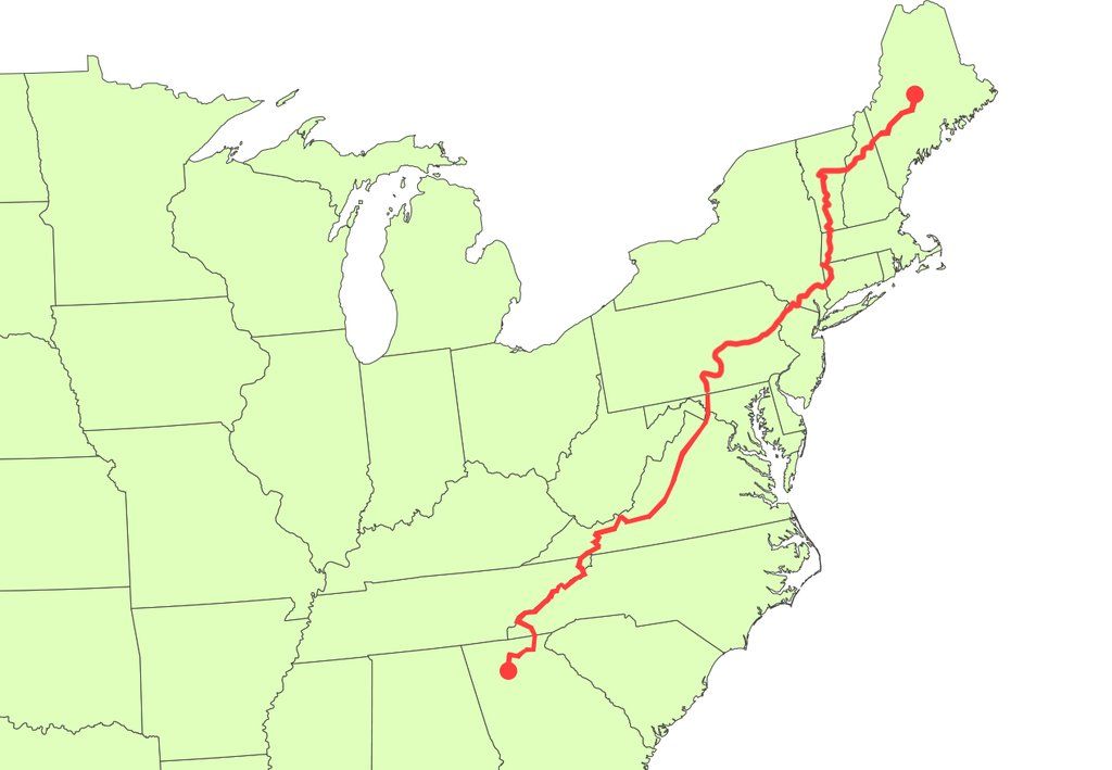 appalachian trail kaart
