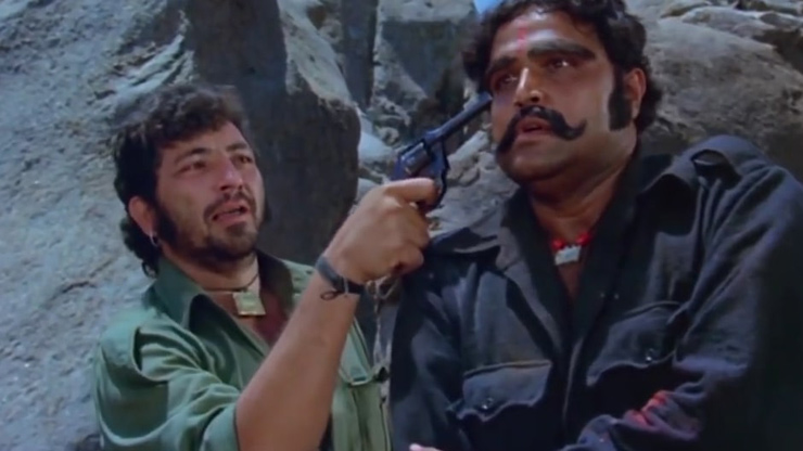 Amjad Khan como Gabbar en Sholay, 1975