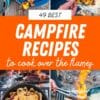   ٹیکسٹ اوورلے ریڈنگ کے ساتھ Pinterest گرافک"49 Best Campfire Recipes to cook over the flames".