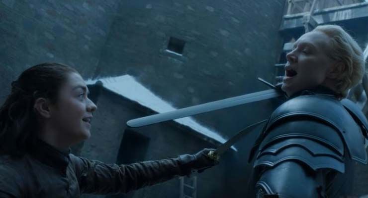 HBO je izdal videoposnetek o boju Arye in Brienne v zakulisju in vidimo dvojnike