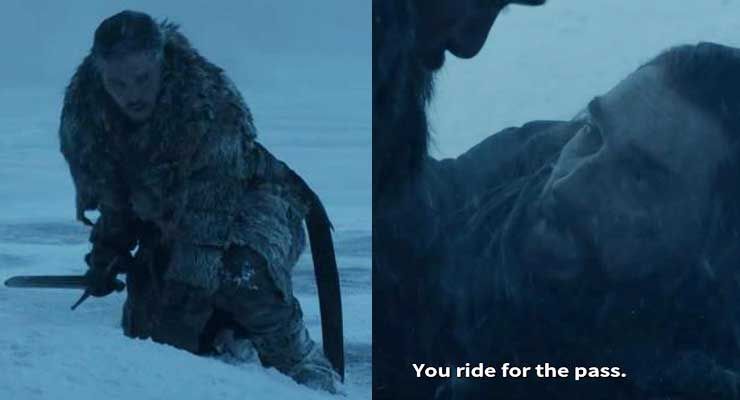 Nii ilmus Benjen Stark võluväel, et päästa Jon Lumi valgete jalutajate käest