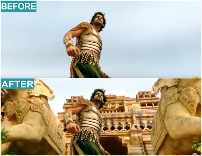 VFX से पहले और बाद में बाहुबली के दृश्य