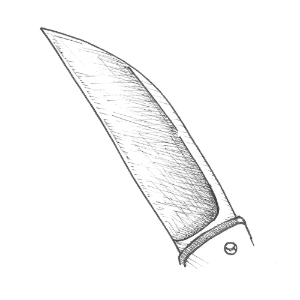   čepeľ vreckového noža wharncliffe
