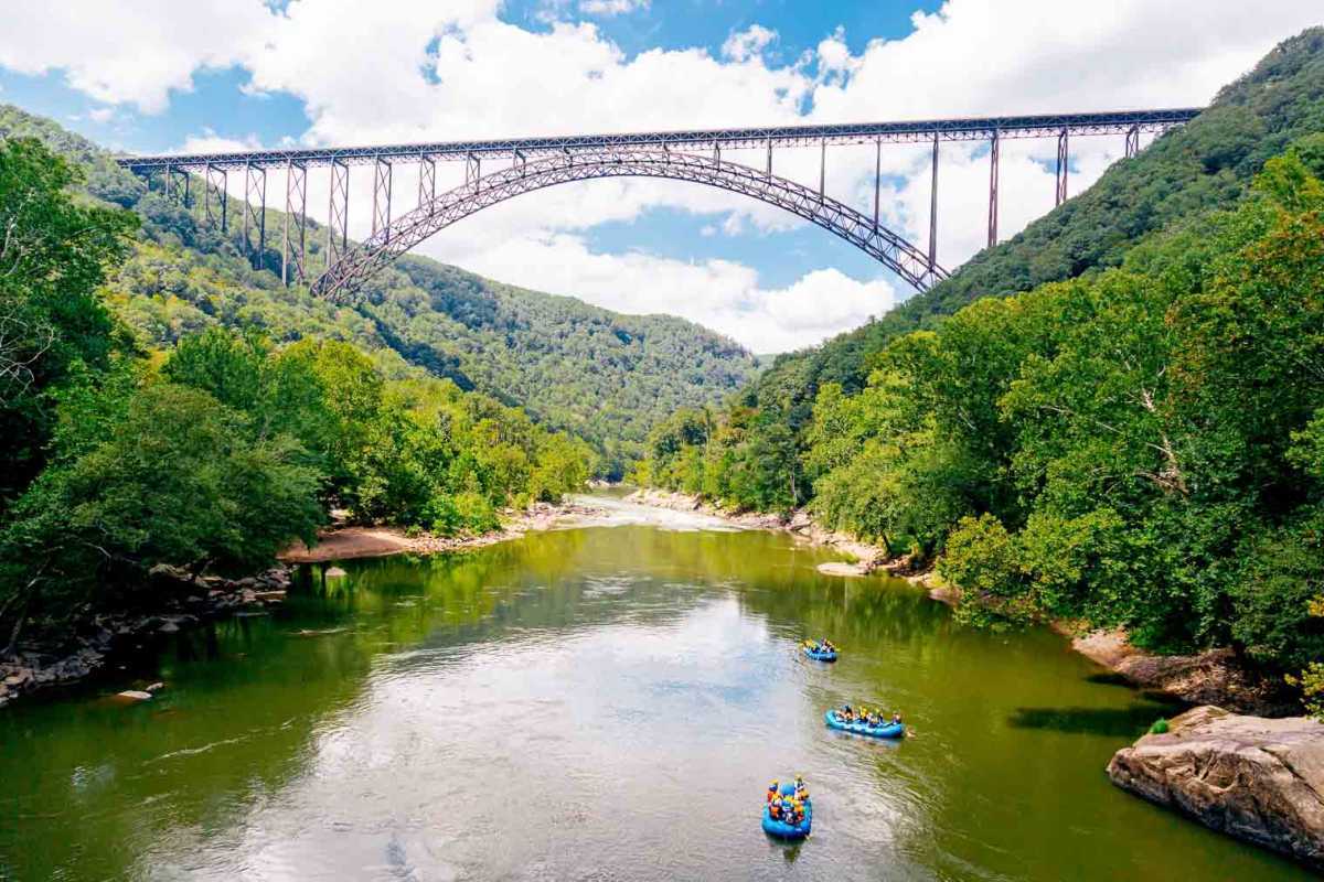 Raften op de New River in West Virginia