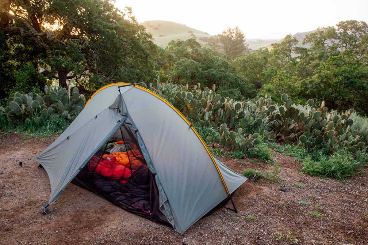 Ett tält satt upp på Blackjack Campground