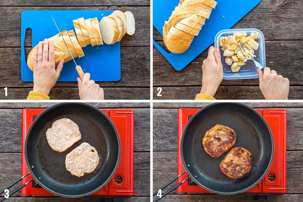 Schritt-für-Schritt-Fotos zur Herstellung von French Toast Sticks