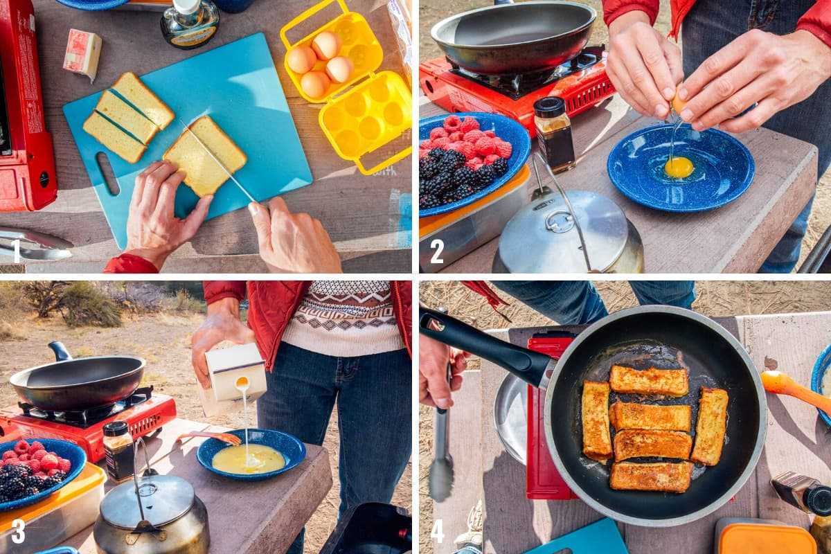 Cara membuat French Toast Sticks foto langkah demi langkah