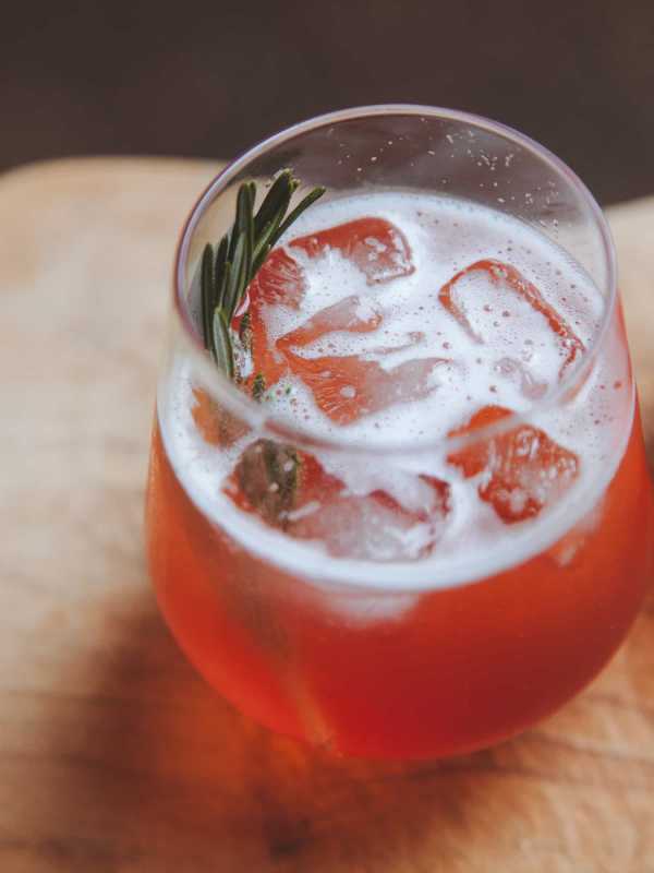 Blomme og rosmarin Prosecco Spritz cocktail