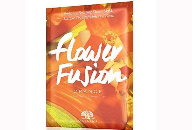 قناع ورقي لتعزيز تألق الزهور من Origins Flower Fusion Orange