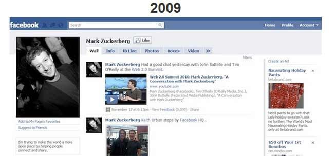 La evolución de Facebook