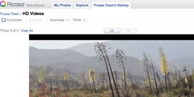 HD-videote üleslaadimine Picasa veebialbumitesse