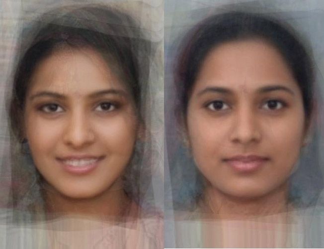 यह वही है जो 'औसत' महिला का चेहरा दुनिया भर की तरह दिखता है। पीएस-यू मिस इंडिया नहीं!