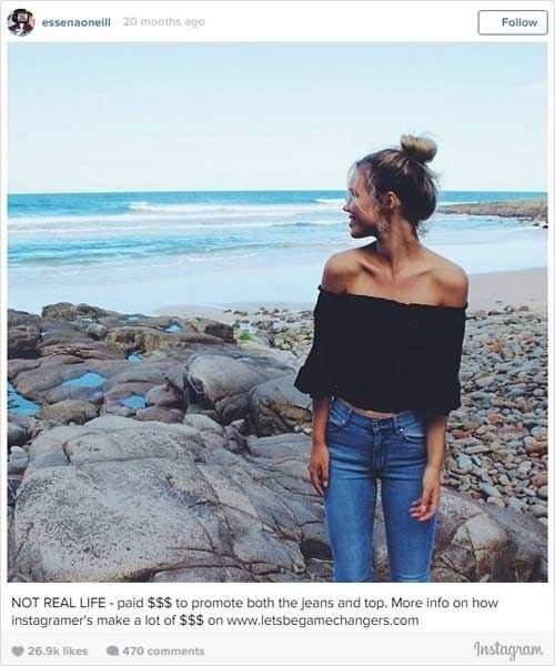 Modell Essena O’Neill sulgeb Instagrami