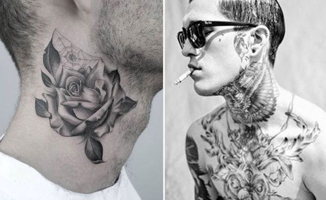 Diseño de tatuajes de cuello para hombres